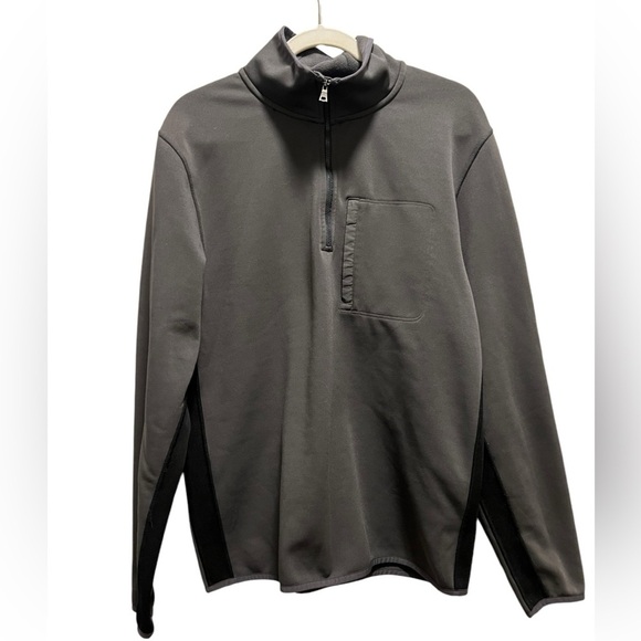 Banana Republic Jacket Men’s Large Gray Soft Shell 1/4 Zip Pocket Mock Neck - Picture 1 of 8